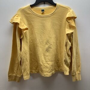 Old Navy Size XL Petite Yellow Ruffle Sleeve Sweatshirt